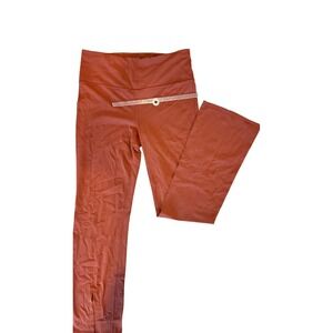 Athleta Elation Split Flare Pant Terracotta Rust High Rise Yoga Leggings Large